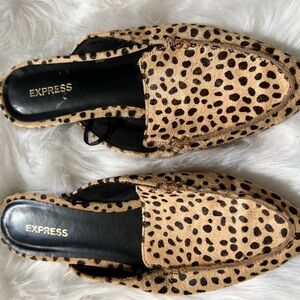 Cheetah Fur Print Mules